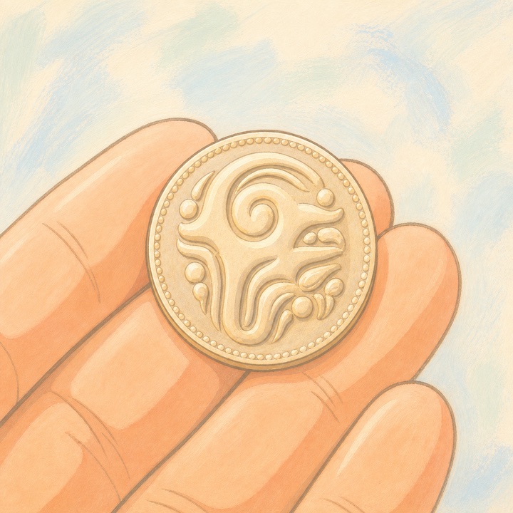 A coin just photographed